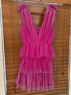 Glitter Always tulle tiered mini dress